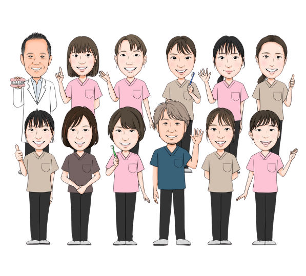 にじいろ歯科おとなこども矯正歯科のスタッフイラスト